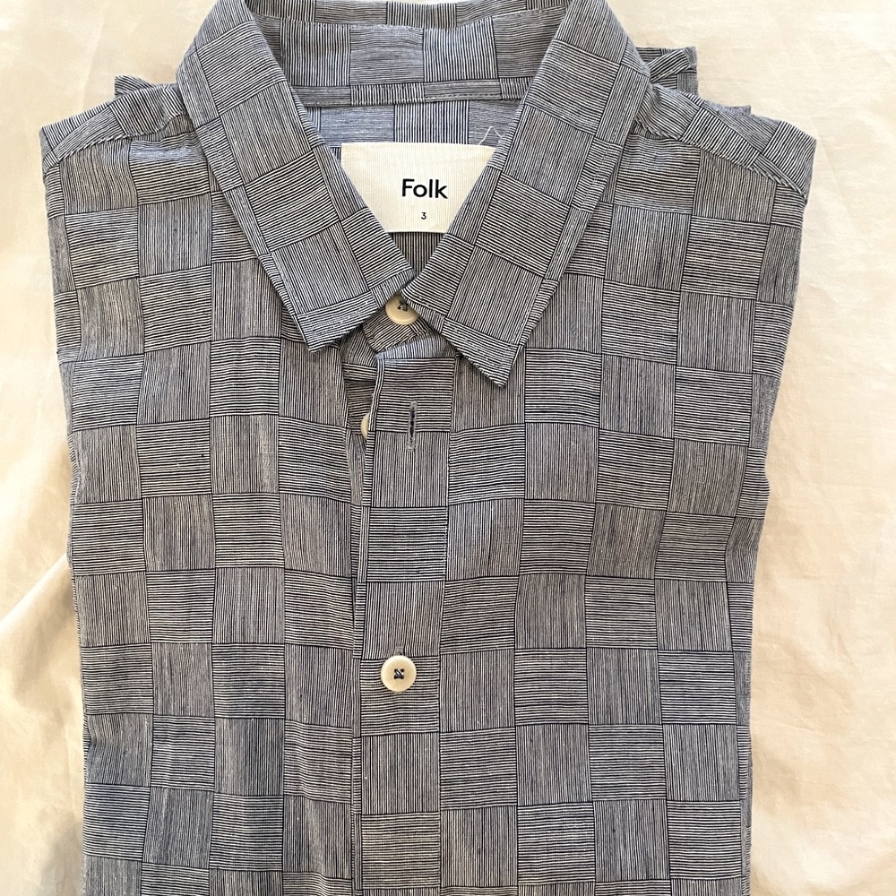 Cult brand Folk men’s casual button down shirt. size 3. (15 1/2 ish) 100% cotton
